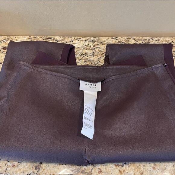 Akris Punto Leather Fitted Pants with Jersey Back 4 - Picture 5 of 11